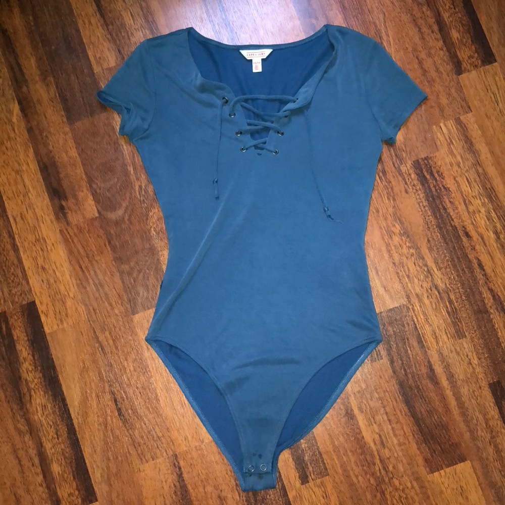 Blue body suit